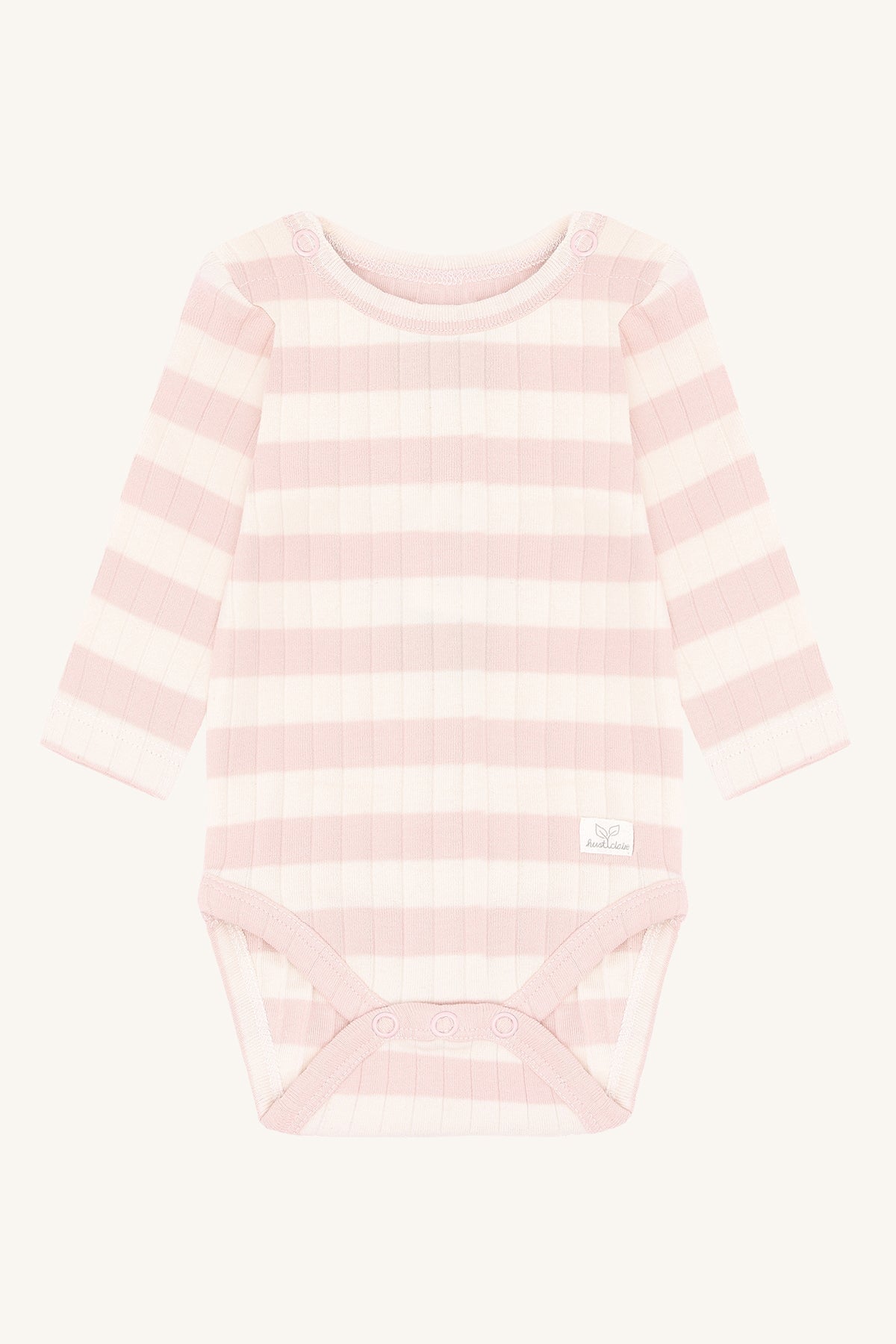 Hust & Claire - Baby Body Baumwolle (bio) Streifen rosa/ natur