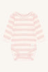 Hust & Claire - Baby Body Baumwolle (bio) Streifen rosa/ natur