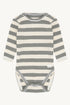 Hust & Claire - Baby Body Baumwolle (bio) Streifen hellgrau/ natur