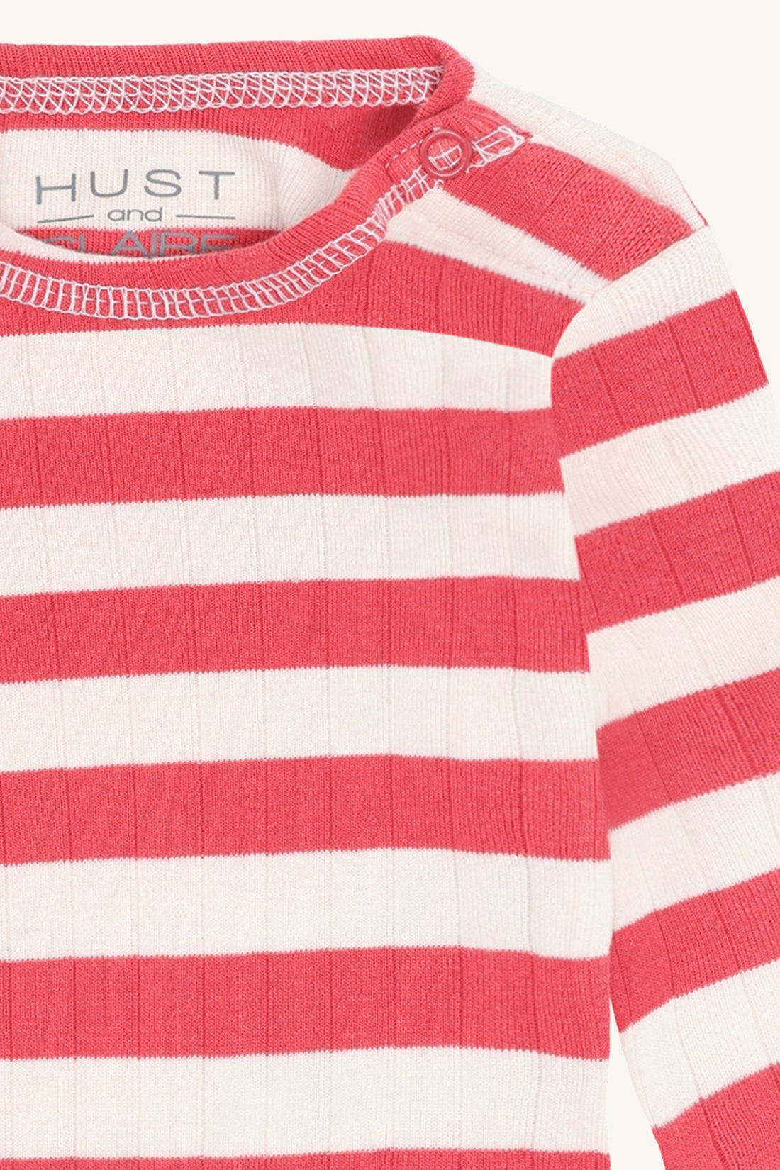 Hust & Claire - Baby Body Baumwolle (bio) Streifen rot/ natur