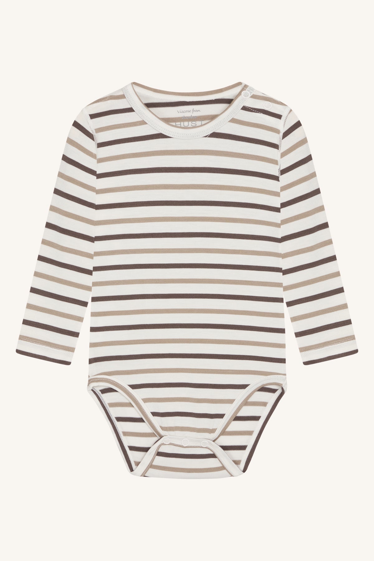 Hust & Claire - Baby Body Buller Bambus Streifen braun