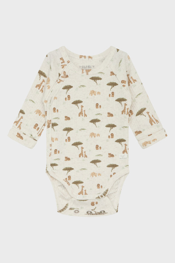 Baby Body in Safari-Tierdruck aus Baumwolle von Hust & Claire