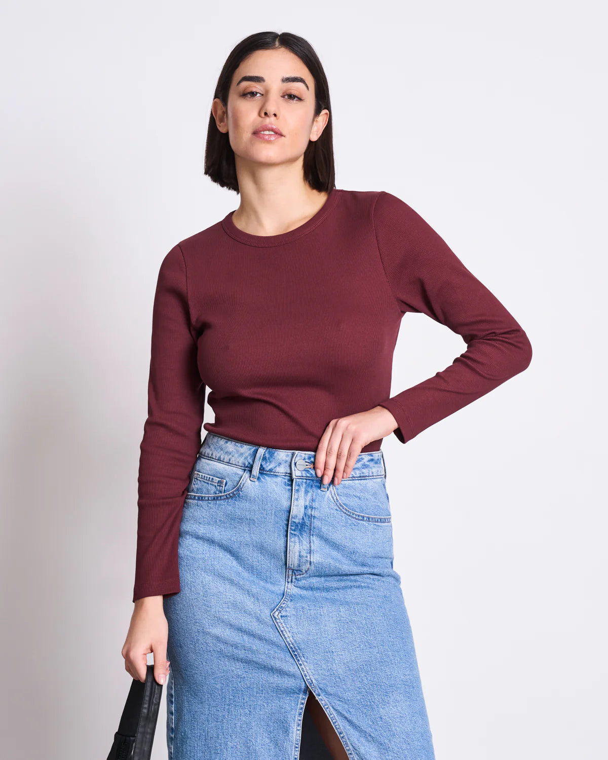Jan ´n June - Langarm-Shirt Muri gerippt dunkelrot