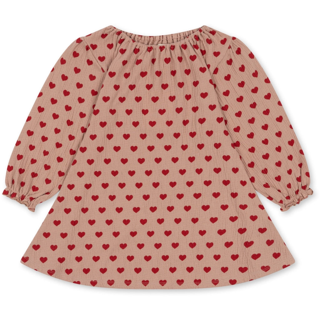 Konges Slojd - Babykleid aus Biobaumwolle mit Herzprint