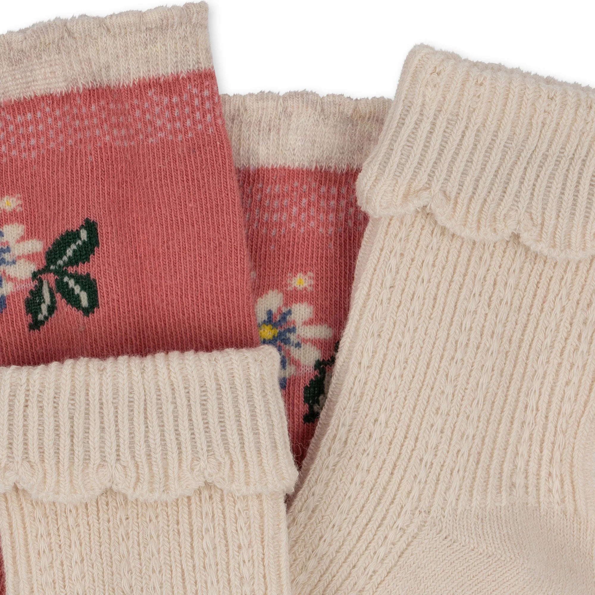 Konges Slojd - Jacquardstricksocken 2er-Pack - Blumen