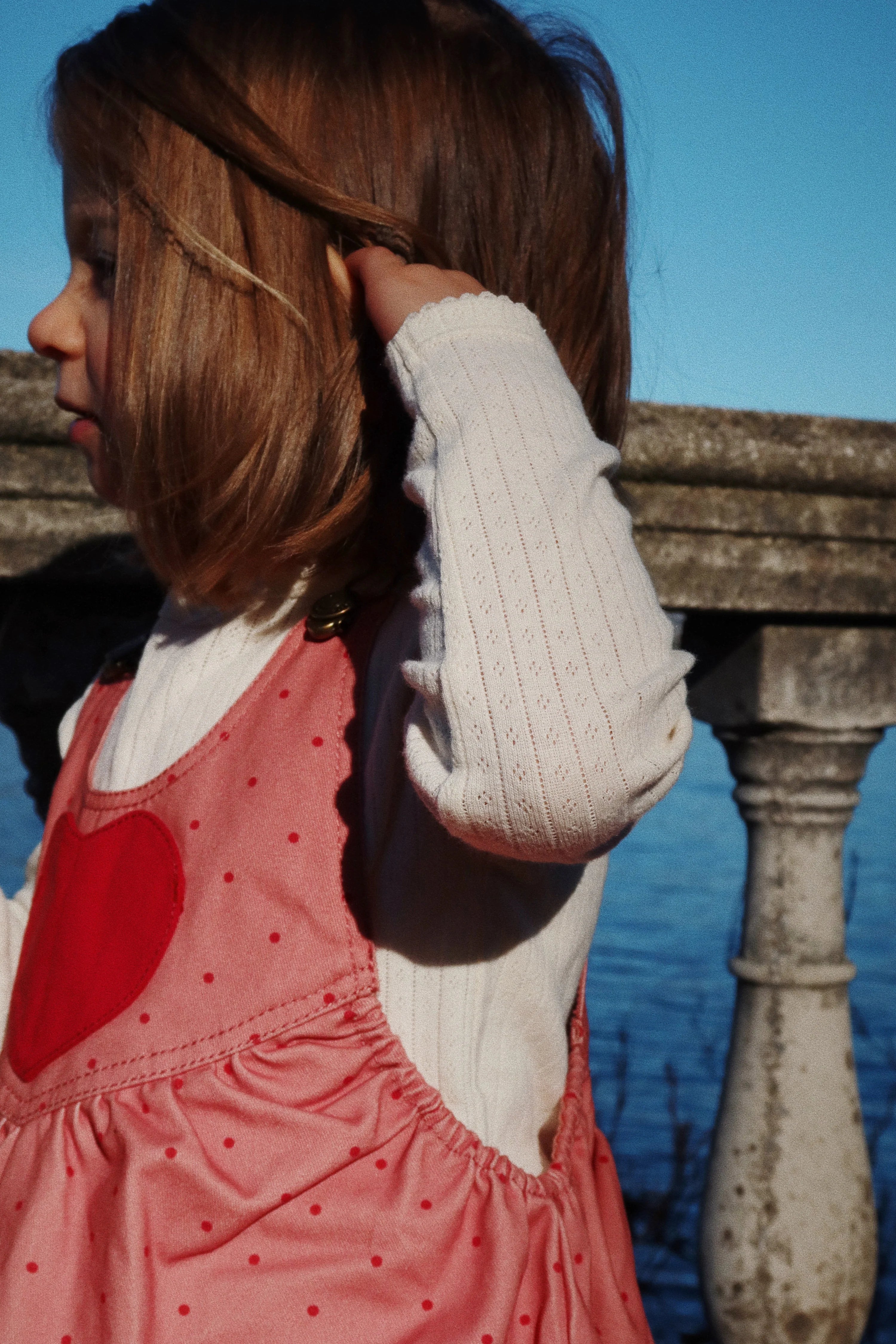Konges Slojd - Kinder Latzkleid Herz rosa