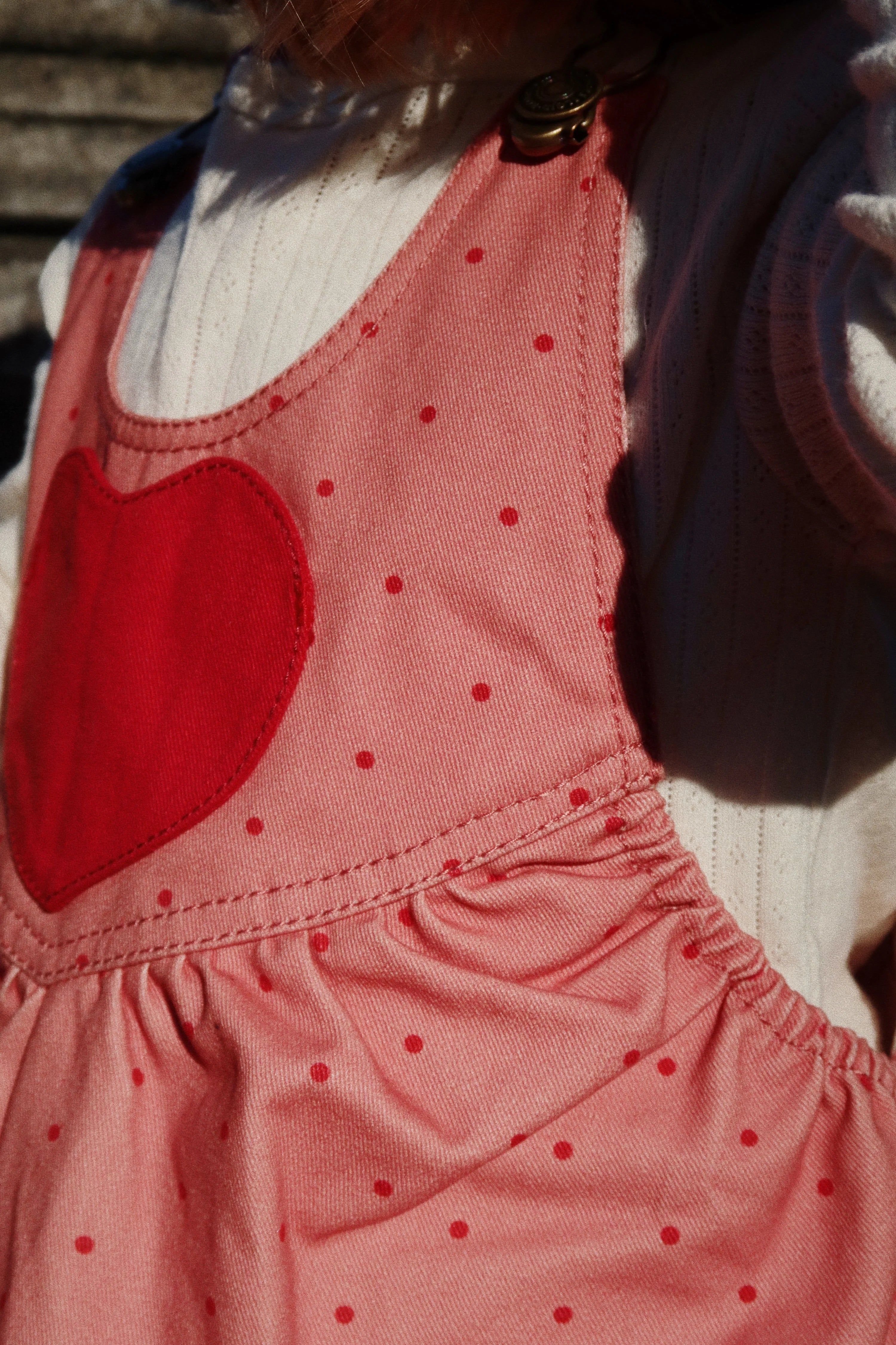 Konges Slojd - Kinder Latzkleid Herz rosa