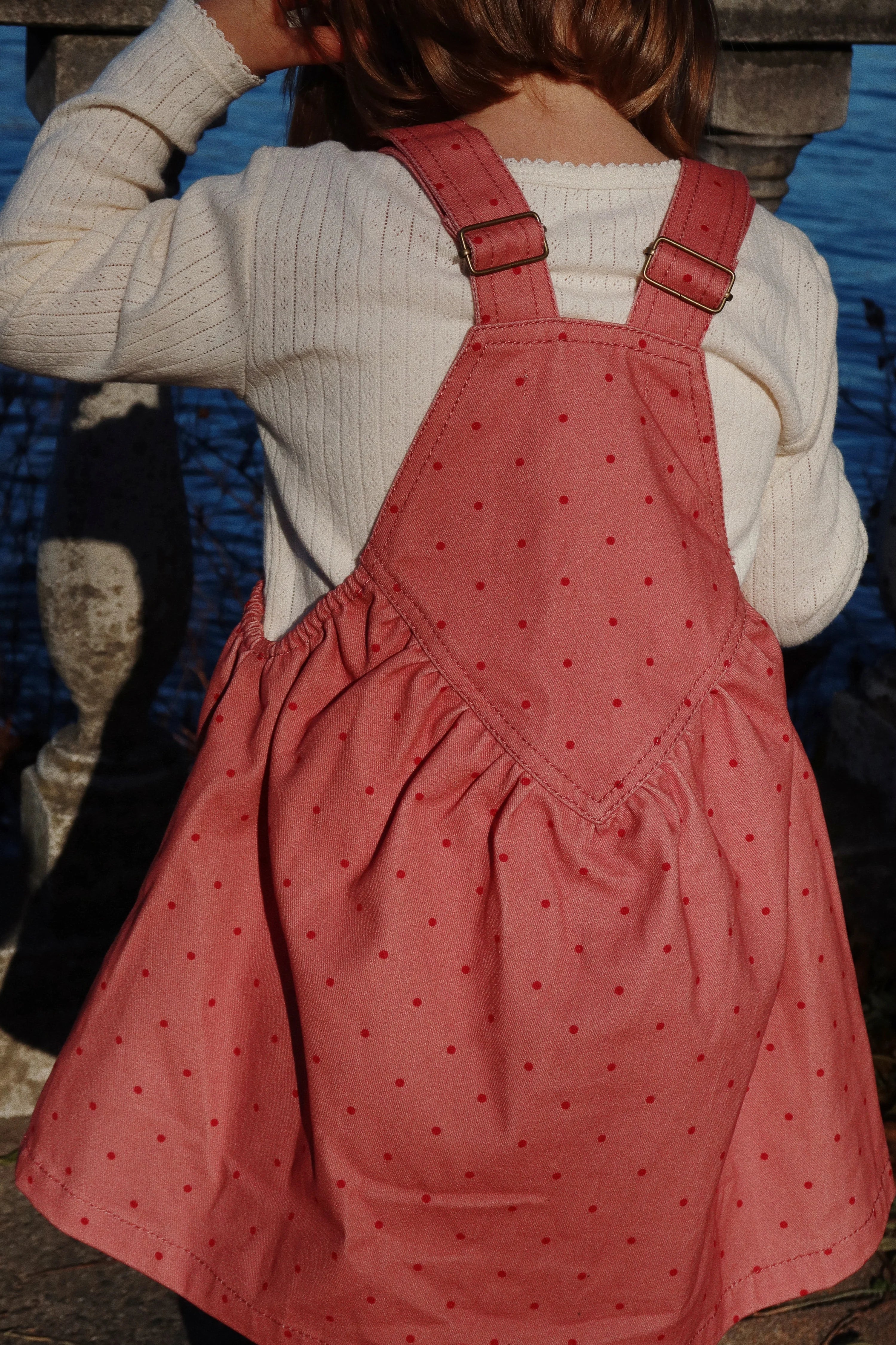 Konges Slojd - Kinder Latzkleid Herz rosa