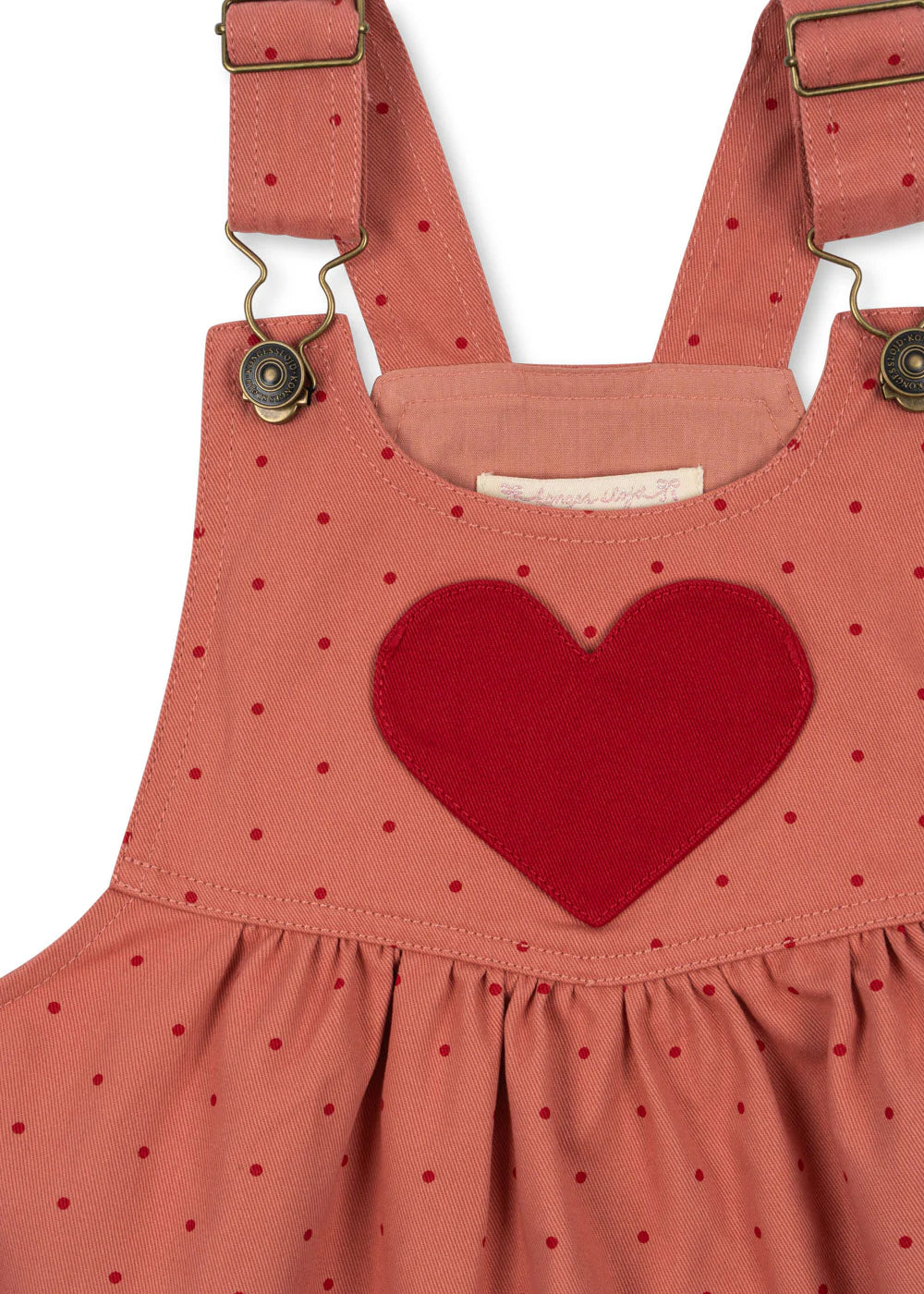 Konges Slojd - Kinder Latzkleid Herz rosa