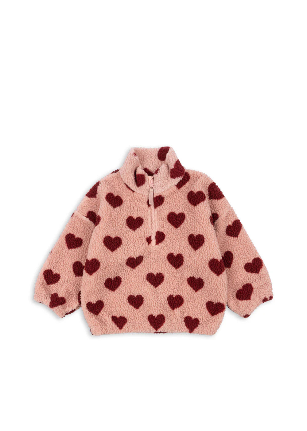 Konges Slojd - Baby Teddyjacke "Herzen" in rosa