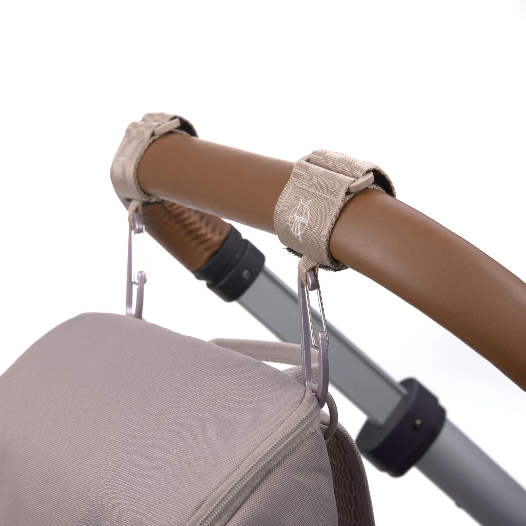 Lässig - Kinderwagenhaken Karabiner beige/ flieder