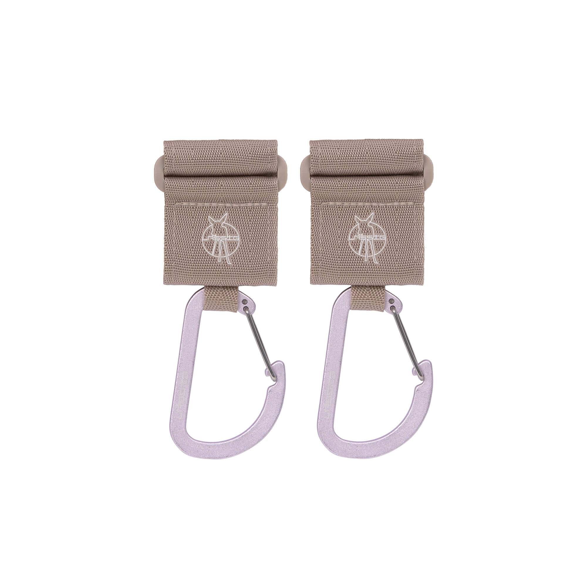 Lässig - Kinderwagenhaken Karabiner beige/ flieder