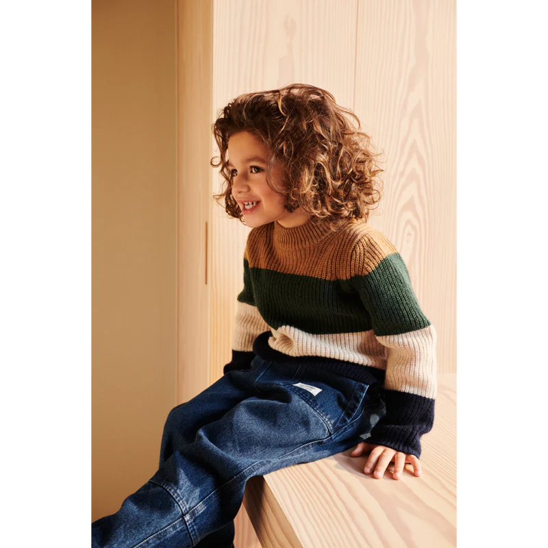Liewood - Kinder Strickpullover Cali gestreift blau