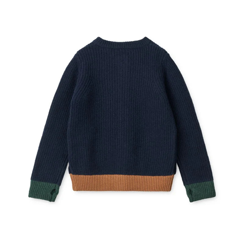 Liewood - Baby Strickjacke Tiago dunkelblau