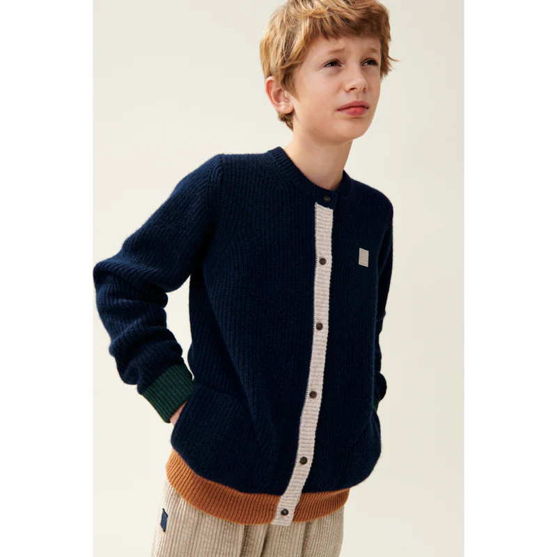 Liewood - Baby Strickjacke Tiago dunkelblau