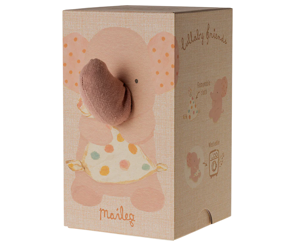 Maileg - Kuschelfreund & Spieluhr Elefant rosa