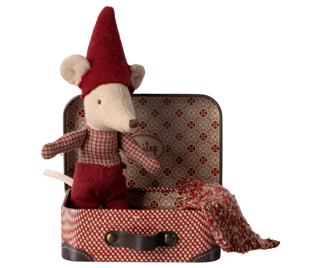 Maileg - Weihnachtsmaus Baby im Koffer