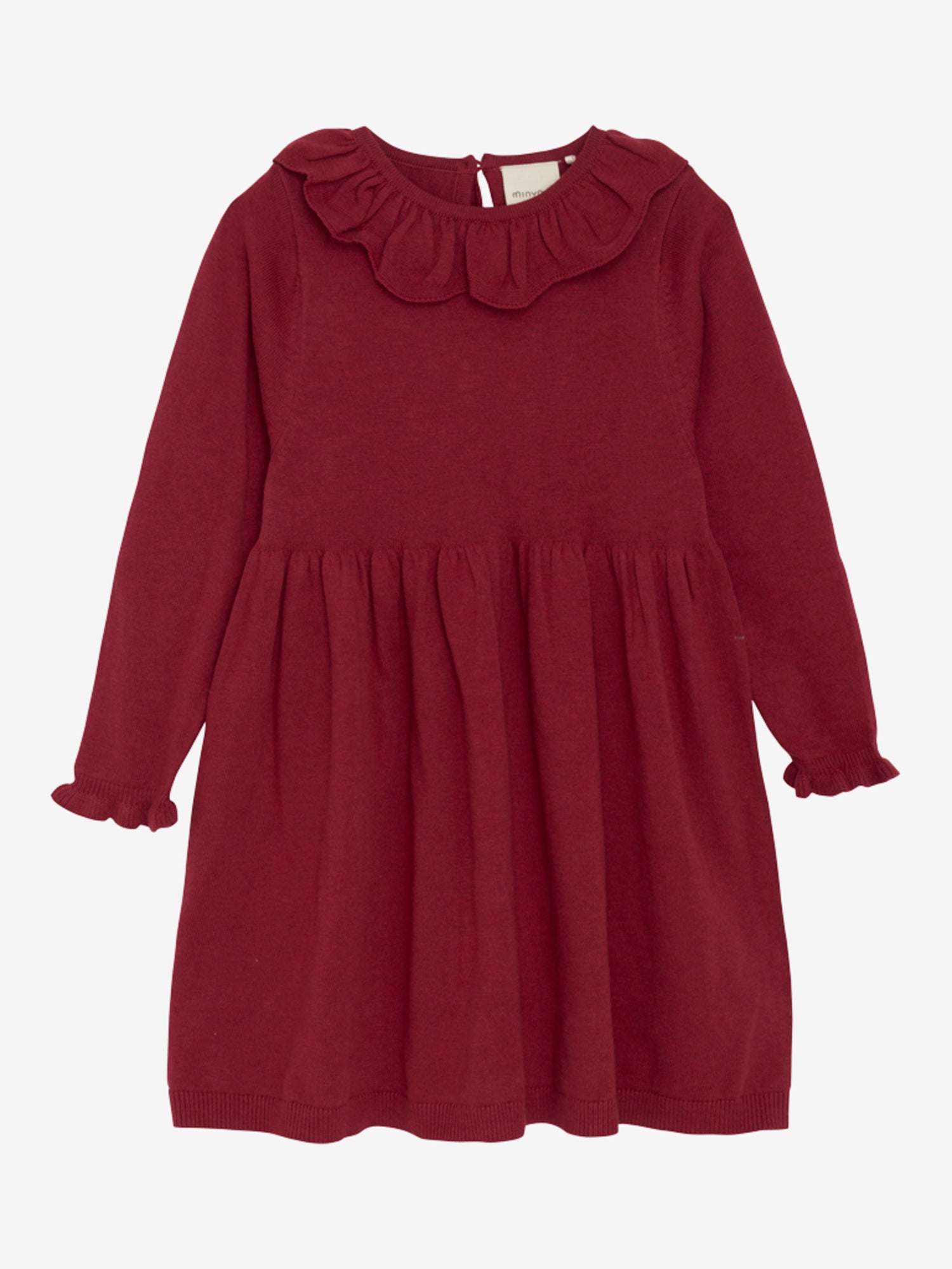 Schönes, schlichtes Strickkleid mit langen Ärmeln von Minymo.