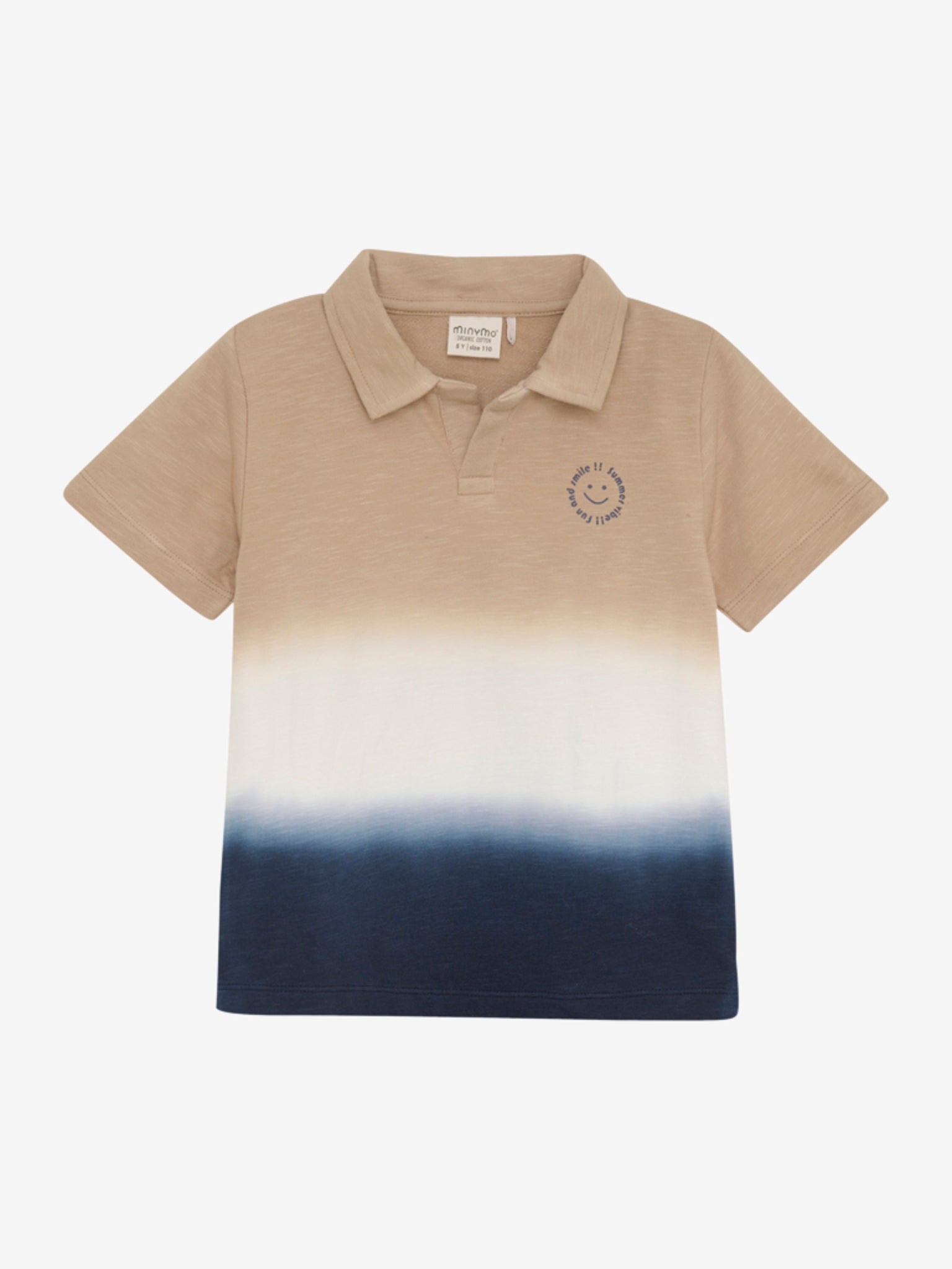 Cooles Polo T-Shirt in beige und blau für Jungen von Minymo.