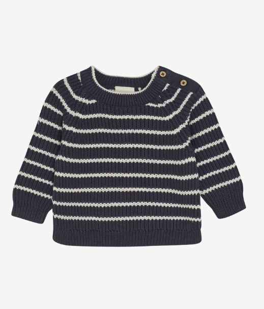 Schöner gestreifter Strickpullover für Mädchen und Jungen von Minymo.