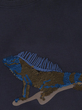 Minymo - Langarmshirt in blau mit Tiermotiv für Kinder