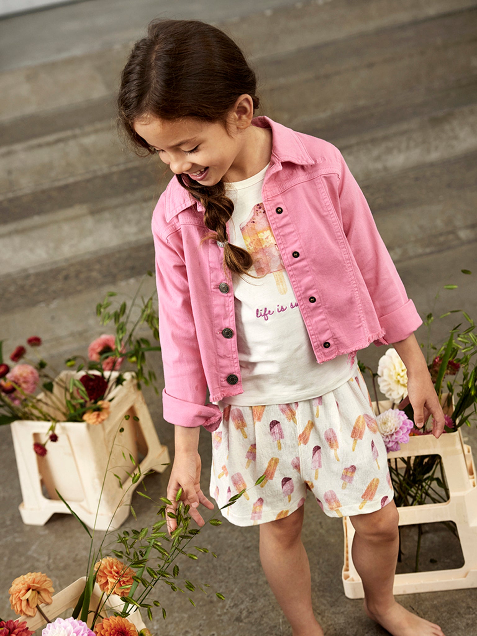 Minymo - Kinder T-Shirt Eis Druck natur