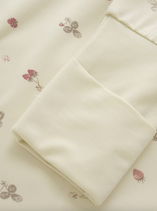 Minymo - Baby Strampler Erdbeeren natur