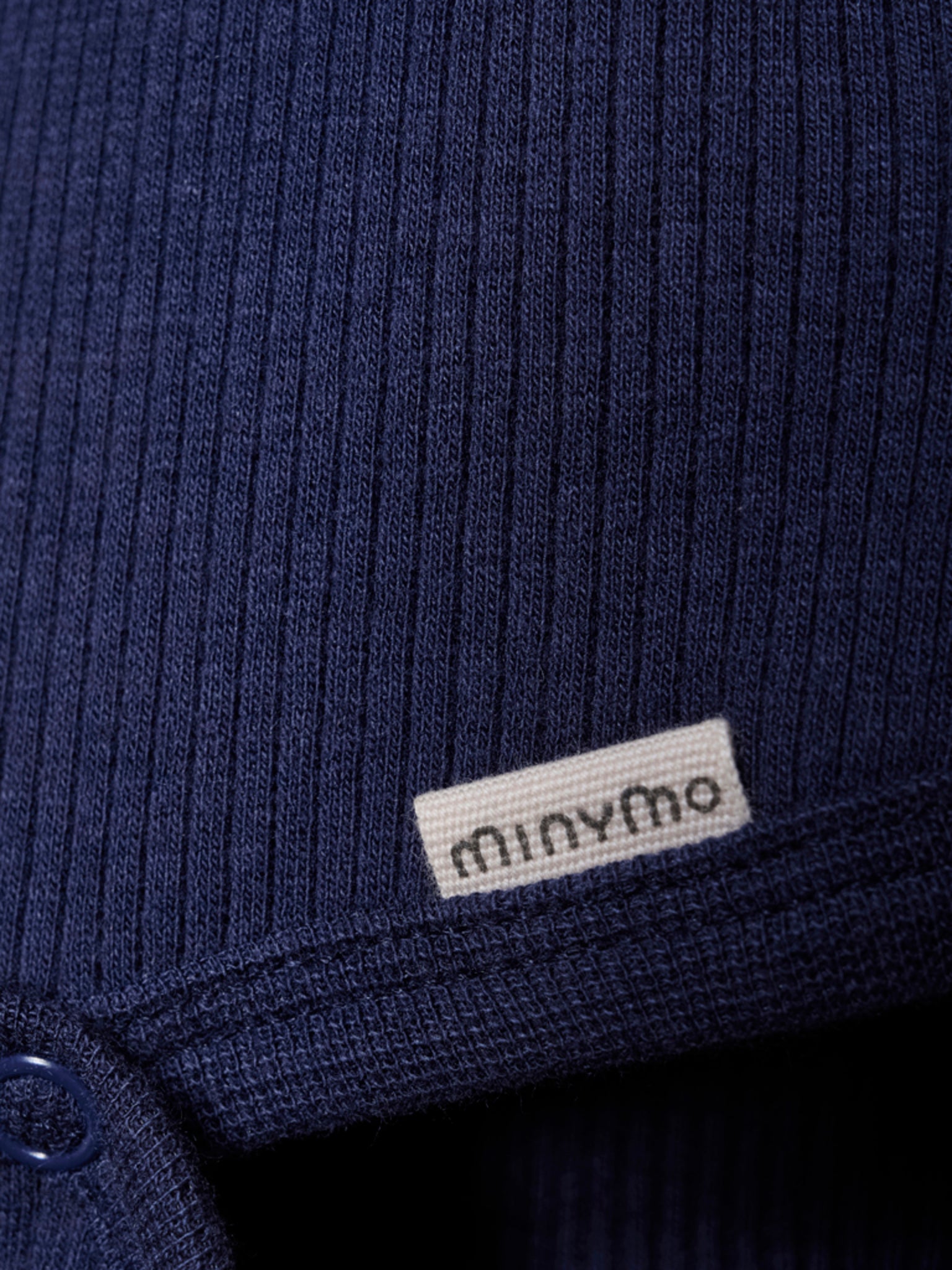 Minymo - Baby Wickelbody gerippt blau