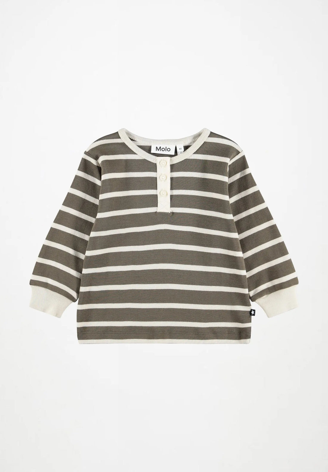 Molo - Baby Langarmshirt Baumwolle (Bio) braun gestreift