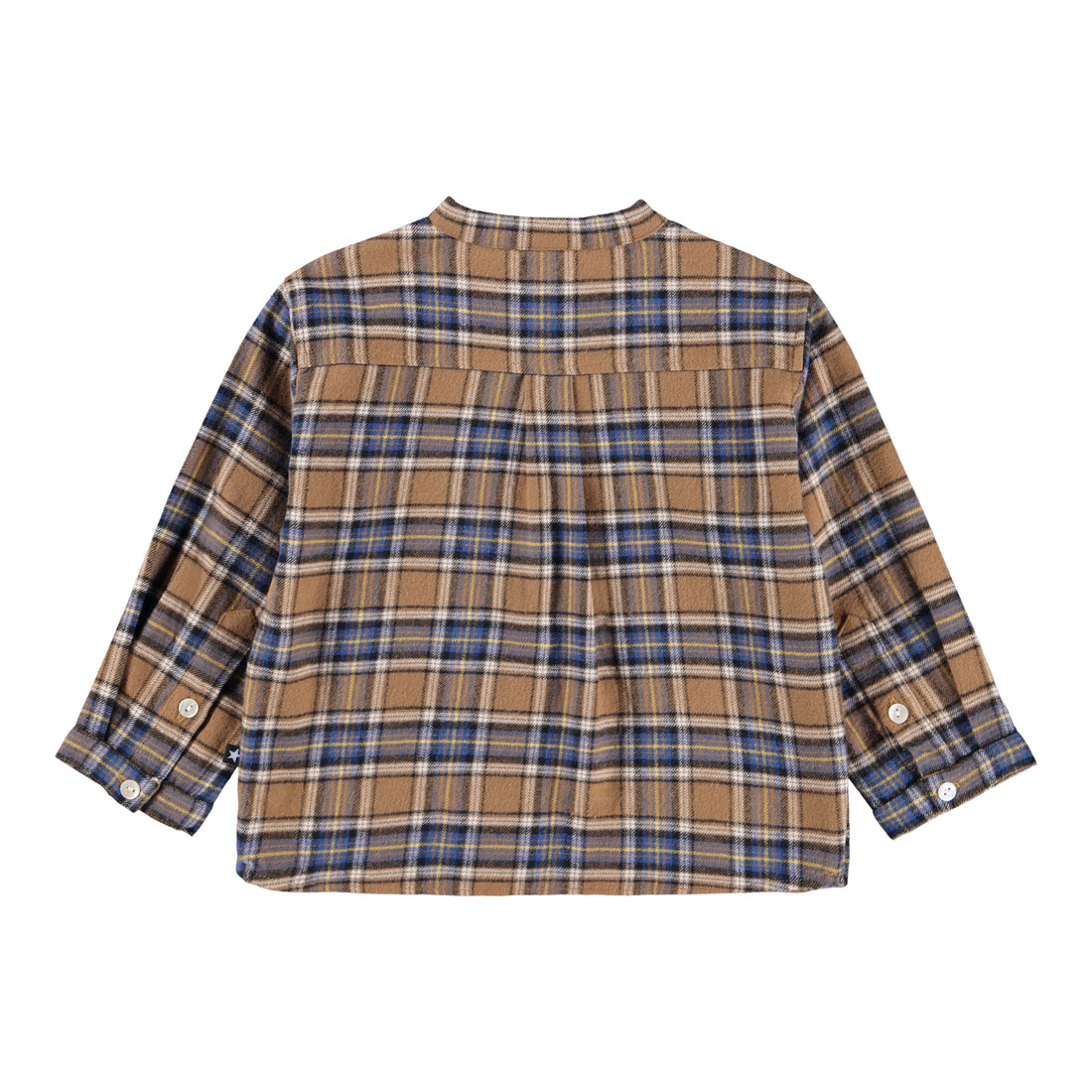 Molo - Langarmshirt braun blau kariert für Jungen/Babys