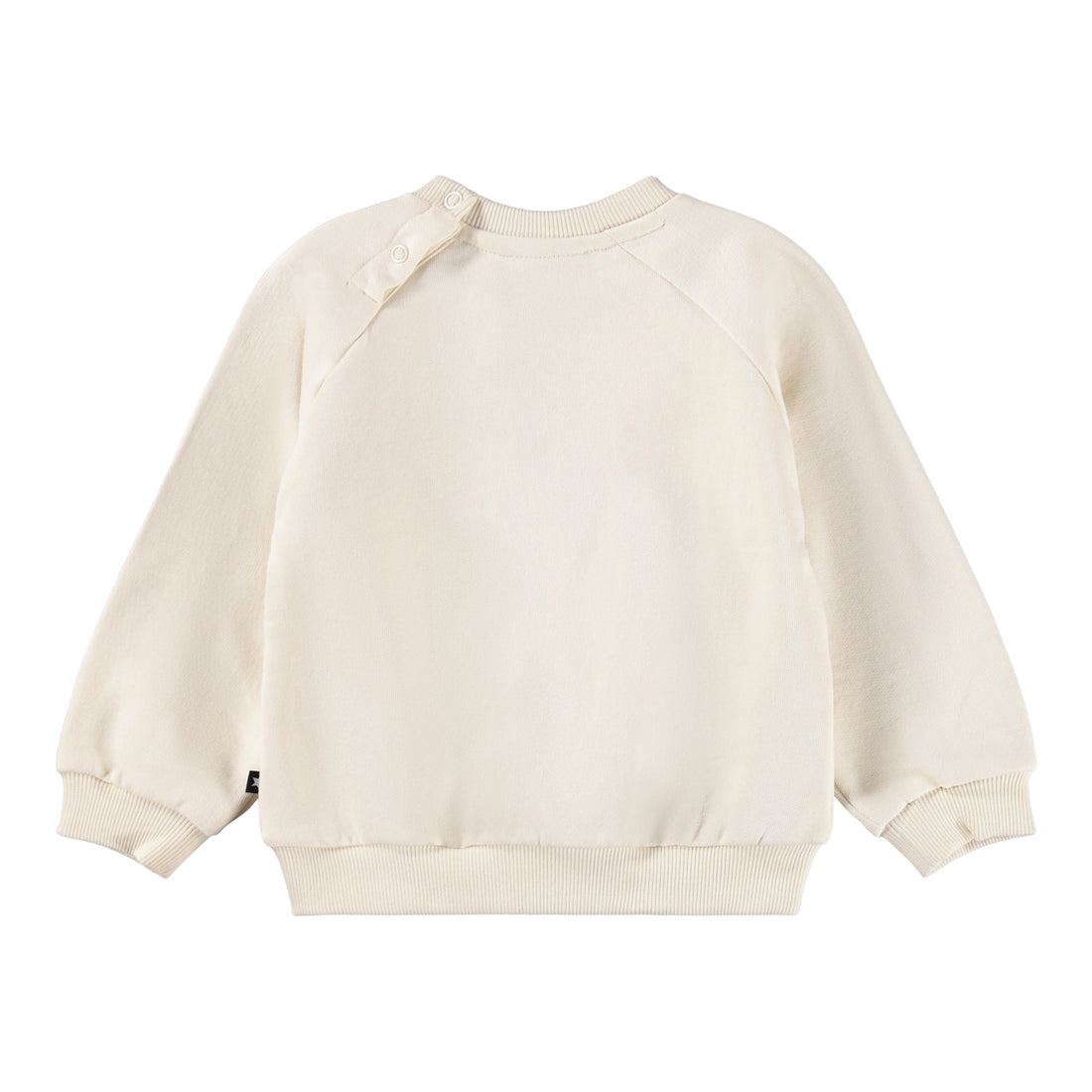 Molo - Sweatshirt in beige mit blauem Vogel für Babys/ Jungen / Mädchen ohne Kapuze