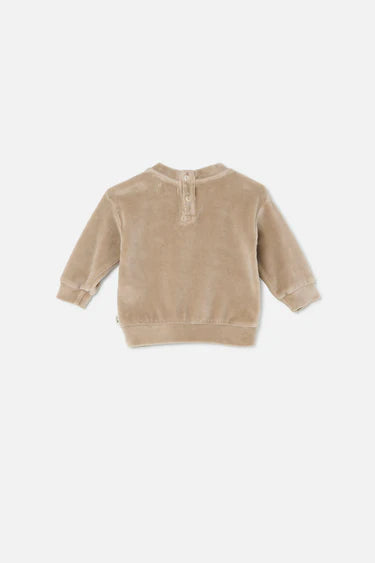 My Little Cozmo - Baby-Sweatshirt aus Velour beige - AURYN Shop