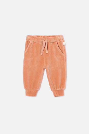 Süße Babyhose aus Velour von My Little Cozmo ist extra weich, warm und perfekt für Herbst und Winter.