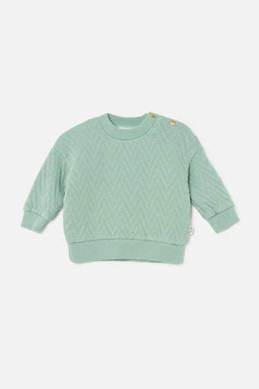 Süßes Sweatshirt im gesteppten Zickzack-Muster aus 100% Baumwolle von My Little Cosmo.