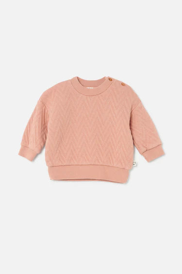 Süßes Sweatshirt im gesteppten Zickzack-Muster aus 100% Baumwolle von My Little Cosmo.