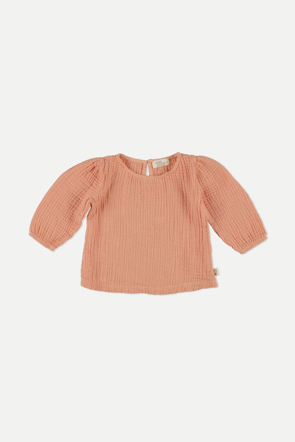 Bluse aus weicher Musselin mit langen Ärmel, Rundhalsausschnitt von My Little Cozmo