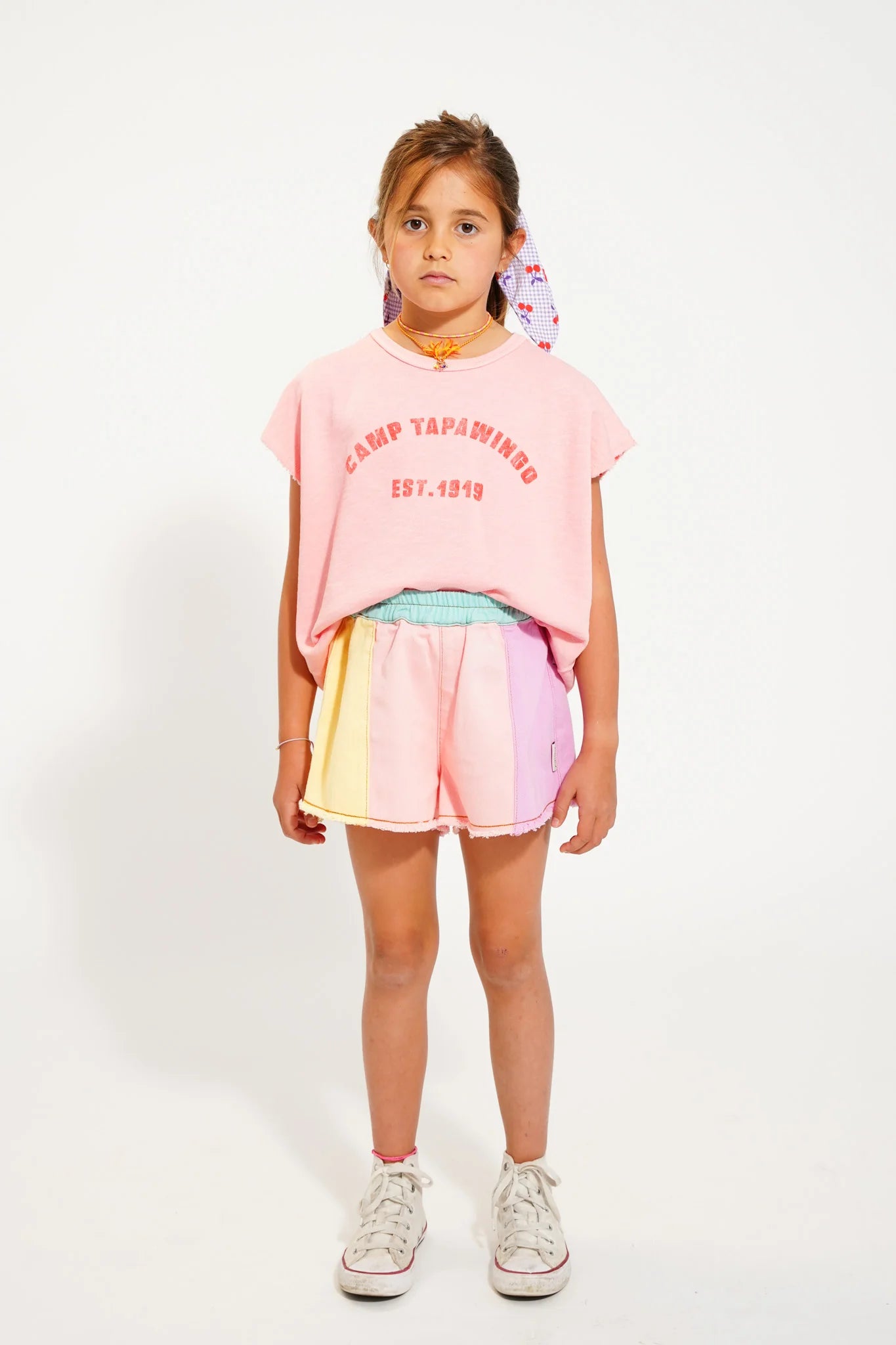 Piupiuchick - Kinder T-Shirt ärmellos Camp Tapawingo rosa MINI & ME