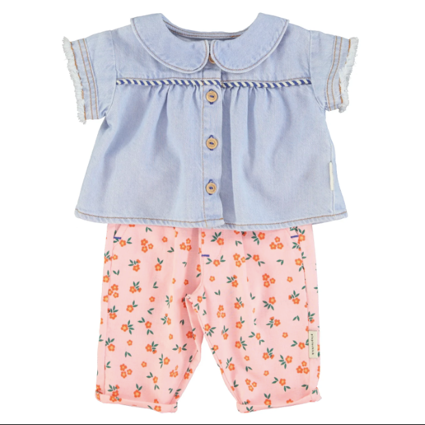 Piupiuchick - Baby Hose Blumen rosa