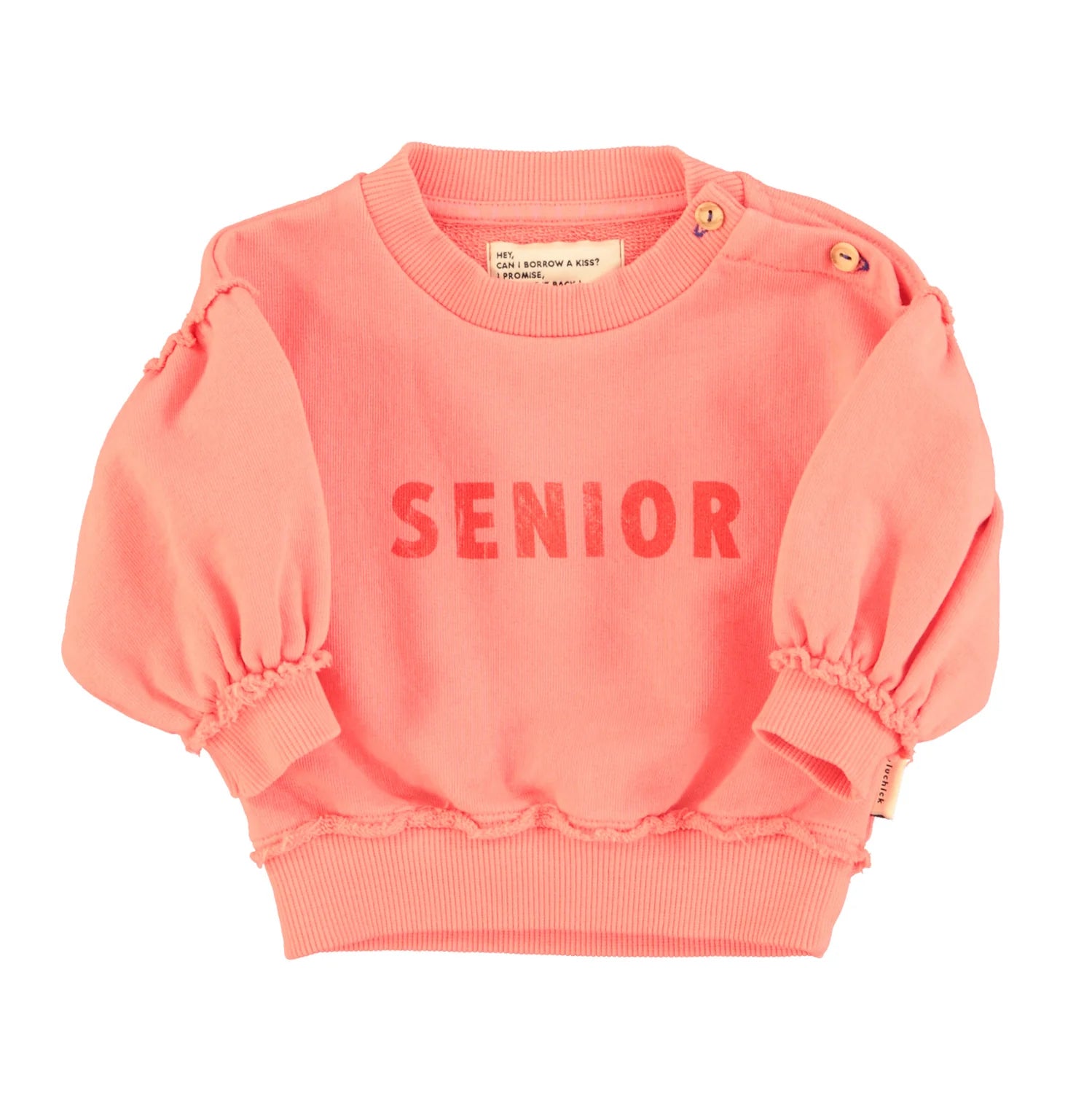 Cooles Baby Sweatshirt aus Bio-Baumwollfleece mit Aufdruck für Mädchen von Piupiuchick.