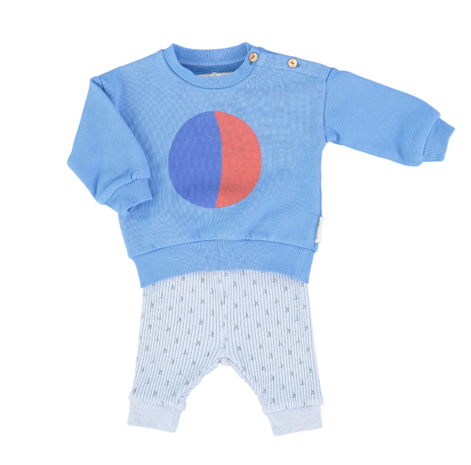 Piupiuchick - Baby Sweatshirt blau Kreisdruck - AURYN Shop