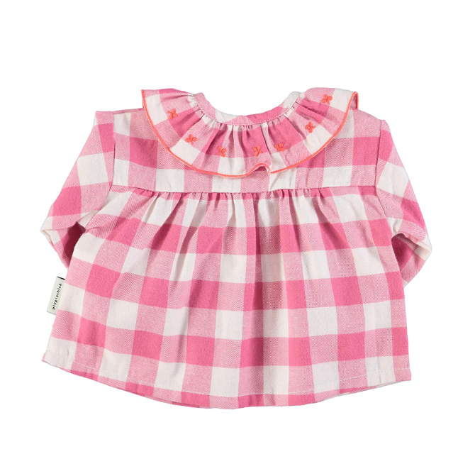 Piupiuchick - Babybluse mit besticktem Kragen rosa - AURYN Shop