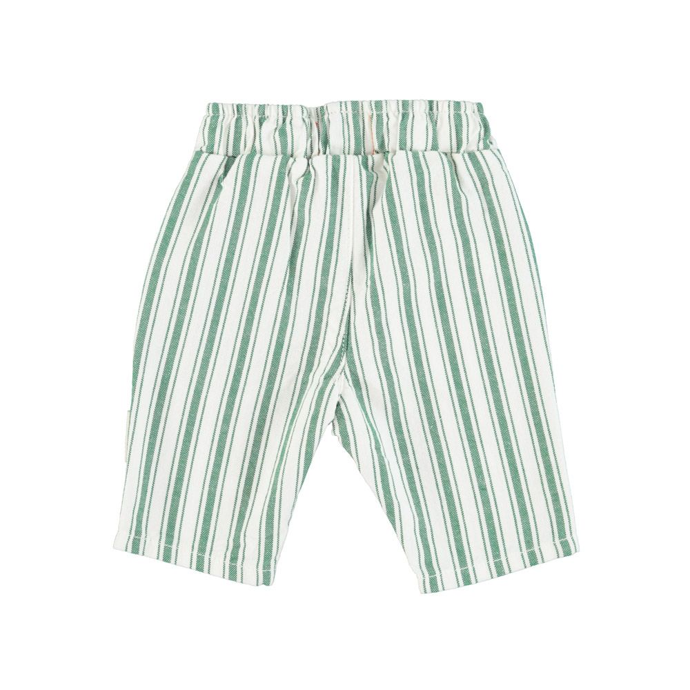 Piupiuchick - Baby Hose Unisex weiß/ grün gestreift