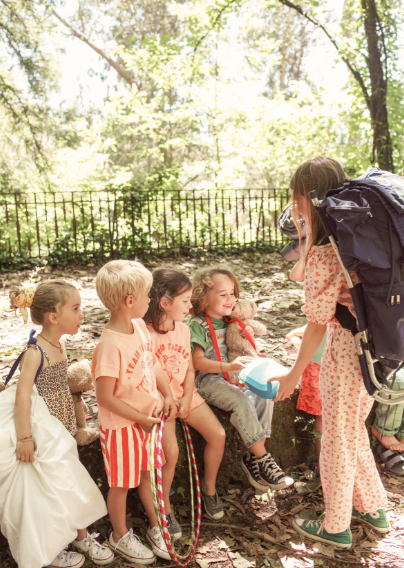 Piupiuchick - Kinder Hose Blumen rosa