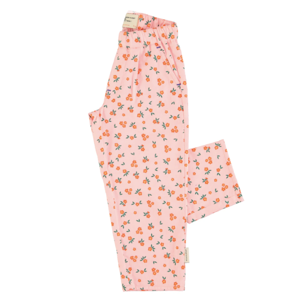Piupiuchick - Kinder Hose Blumen rosa
