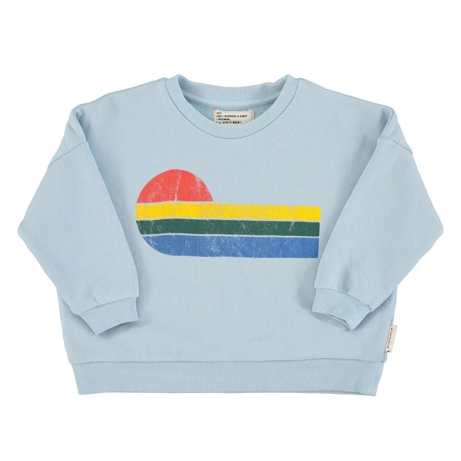 Cooles Sweatshirt  aus Bio-Baumwollfleece mit Aufdruck für Mädchen und Jungen von Piupiuchick.