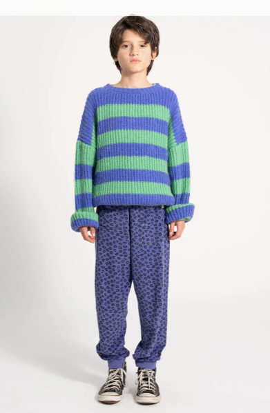 Piupiuchick - Baby Pullover lila grün gestreift
