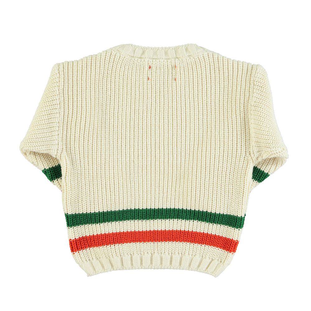 Piupiuchick - Kinder Strickpullover natur mit Streifen