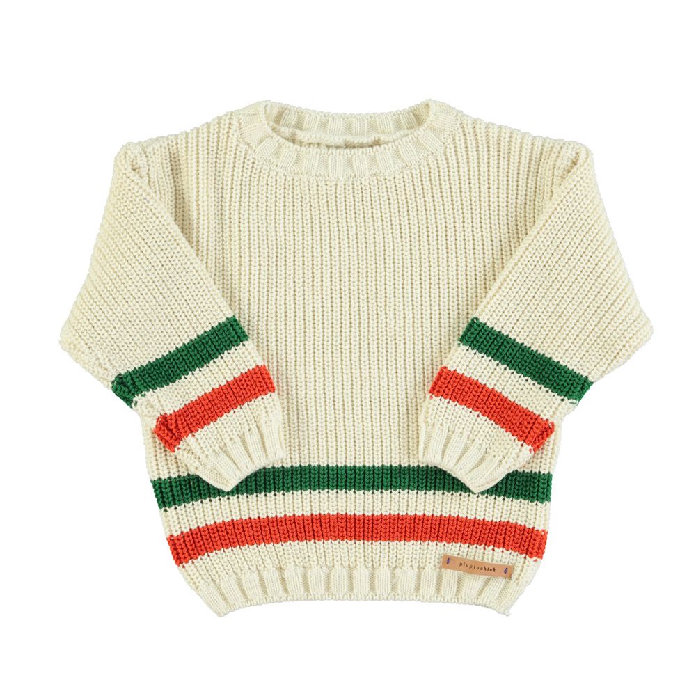 Süße Strickpullover mit Streifen aus Baumwolle für Mädchen und Jungen von Piupiuchick.