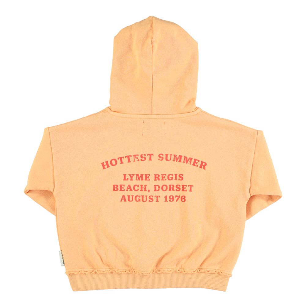 Piupiuchick - Kinder Sweatshirt mit Kapuze orange mit Kreis-Print