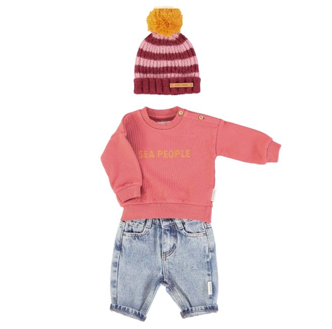 Piupiuchick - Baby Sweatshirt rosa "sea people" - AURYN Shop